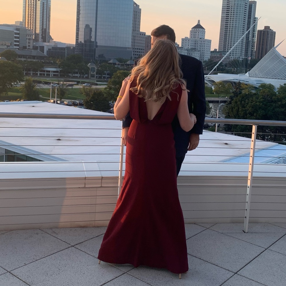 Dessy Collection - burgundy dress size 10 - Picture 2 of 4